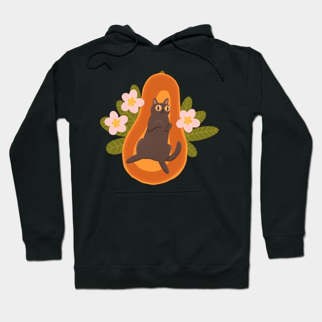 Papaya cat Hoodie by Viaire